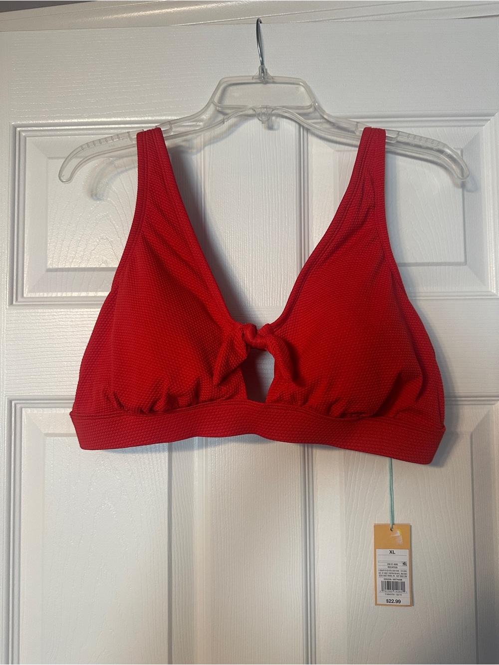 Kona Sol Red Tie Bikini Top
